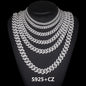 Hot Selling Unisex D VVS1 Moissanite Cuban Link Necklace Solid 925 Sterling Silver Miami Cuban Bracelet For Men Hip Hop Jewelry