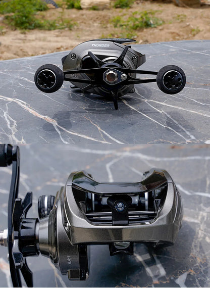 Noeby Predator Baitcasting Reel 6.4:1 Gear Ratio Low Profile Magnetic Braking System 8 + 1 Bearing 15kg Drag Fishing Coil