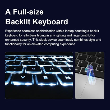 Laptop Intel N5095 15.6 Inch 16GB RAM 1TB SSD DDR4 Windows 11 Fingerprint Unlock Backlit Keypad HD Camera BT4.2 Computer PC