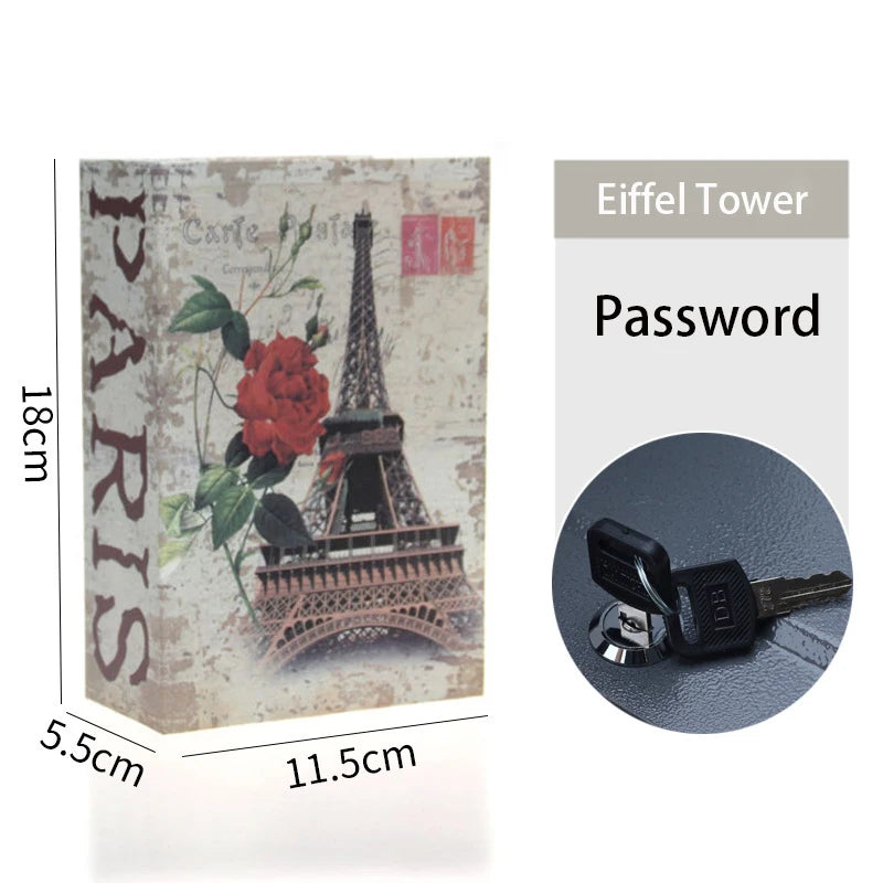 Book Safe Box Home Dictionary Metal Safe Box Secret Stash Box Metal Secret Hidden Dictionary with Password Lock Key Lock Box