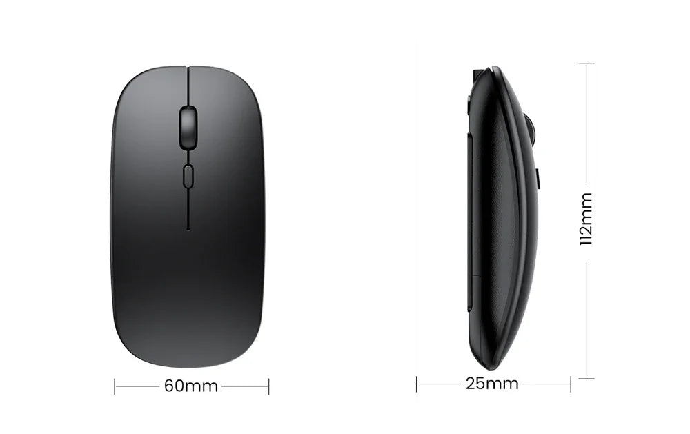 Rechargeable Wireless Mouse Bluetooth-compatible 2.4GHz Dual Modes Computer Mice with Nano Receiver for PC Laptop Macbook