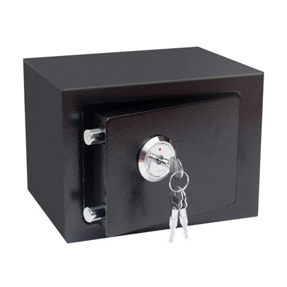 Durable Q235 Steel Lockable Safe Box with 1.01Gal Capacity 3 Keys & Felt Lining Ideal for Home Office & Travel Storage