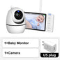 5'' Video Baby Monitor 2.4G Mother Kids Night Vision Zoom PTZ Video Surveillance Cameras With Temperature display Screen ABM501