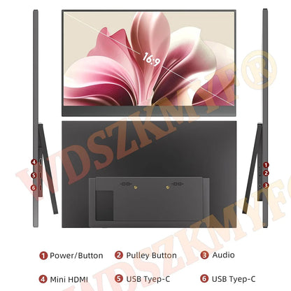 Wireless 18. 5" 15.6" Portable Monitor WIFI Support Mirroring for Phone, Miracast for Laptops, For XBox PS4 / 5 Switch