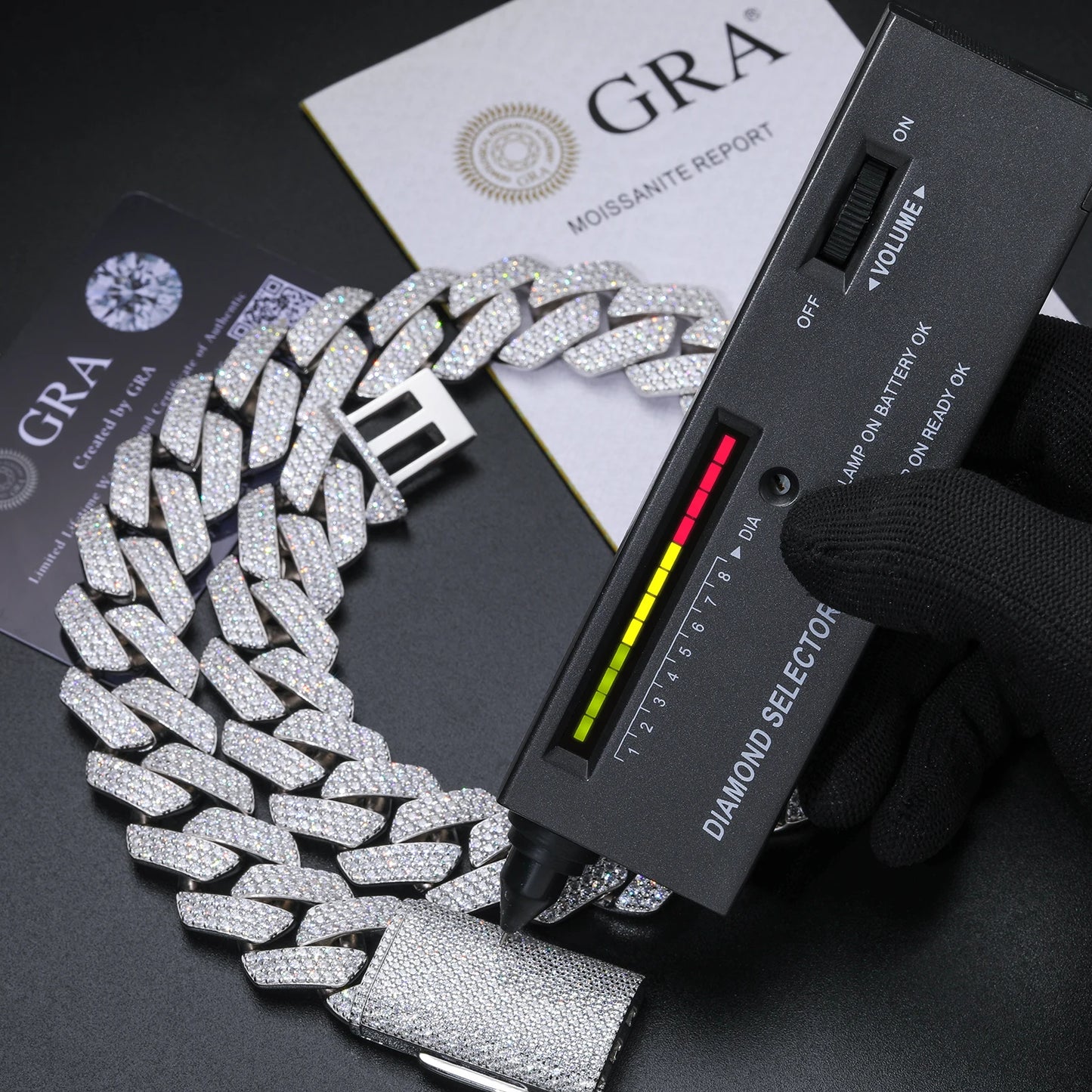 Hot Selling Unisex D VVS1 Moissanite Cuban Link Necklace Solid 925 Sterling Silver Miami Cuban Bracelet For Men Hip Hop Jewelry