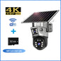 4K Wireless WiFi Solar Outdoor Camera  8MP Dual Lens 4G Sim IP Surveillance Cam PIR Night Vision Mobile Detection Security CCTV