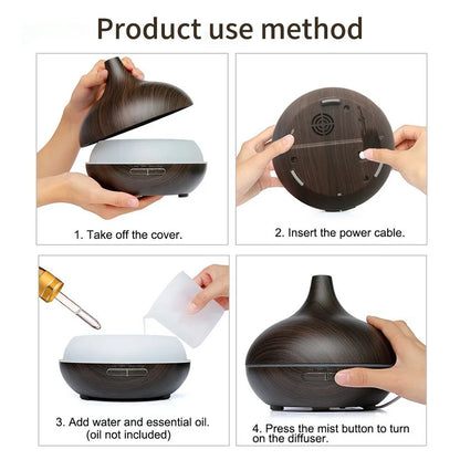Aroma Essential Oil Diffuser Aromatherapy Ultrasonic Air Humidifier Automatically Remote Control Humidificador 300 500 1000ml