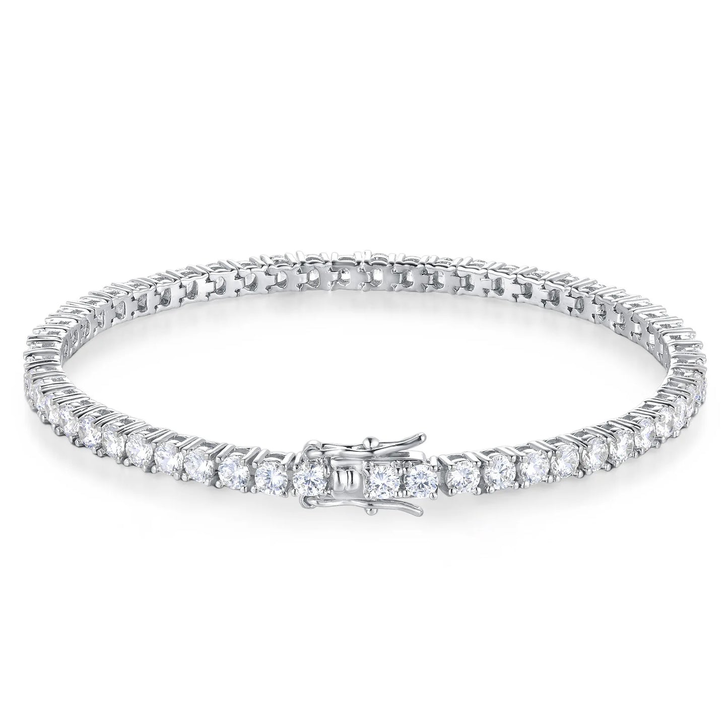 Factory Price D VVS1 Moissanite Tennis Bracelet 925 Sterling Silver Single Row Classics with GRA Bracelets for Women Man Jewelry