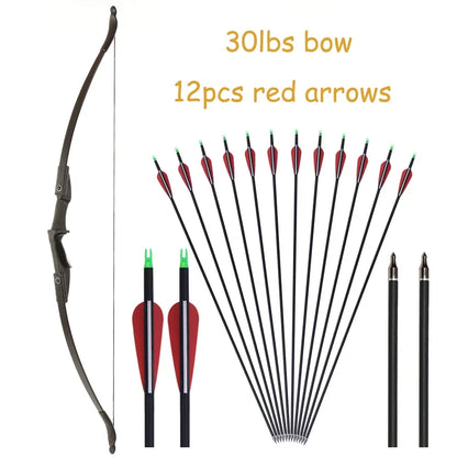 Archery Recurve Bow for Right/Left-Handed Outdoor Hunting Sports Shooting 57inch 30-40 Ibs Take-down Bow Archery Target