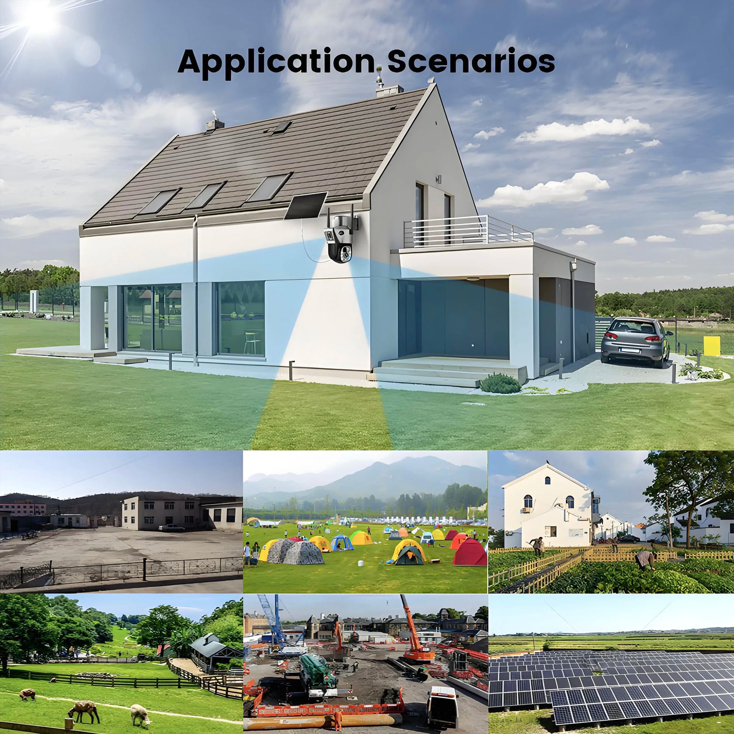 4K Wireless WiFi Solar Outdoor Camera  8MP Dual Lens 4G Sim IP Surveillance Cam PIR Night Vision Mobile Detection Security CCTV