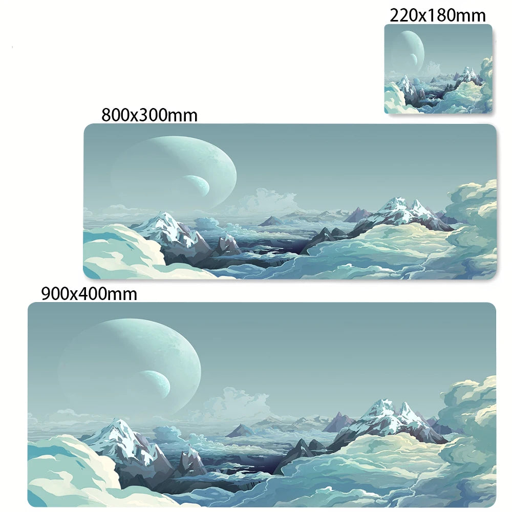 Green Forest Sunset Mousepad Natural Rubber Gaming Mouse Pad Extra Large Thickened Desk Mat Size for Gameing World of tanks CS