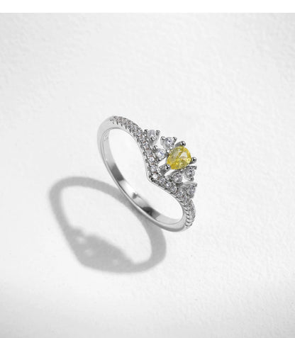 MODIAN 925 Sterling Silver Luxury Sparkling Water Drop CZ Crown Finger Ring For Women Wedding Engagement Fine Jewelry Gifts