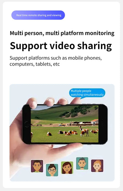 ANSVICAM 12MP 6K UHD WIFI Camera 3-PTZ Outdoor Cam Three Lenses Triple Screens Security Monitor Night Vision Waterproof CCTV