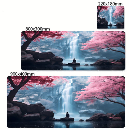 Green Forest Sunset Mousepad Natural Rubber Gaming Mouse Pad Extra Large Thickened Desk Mat Size for Gameing World of tanks CS