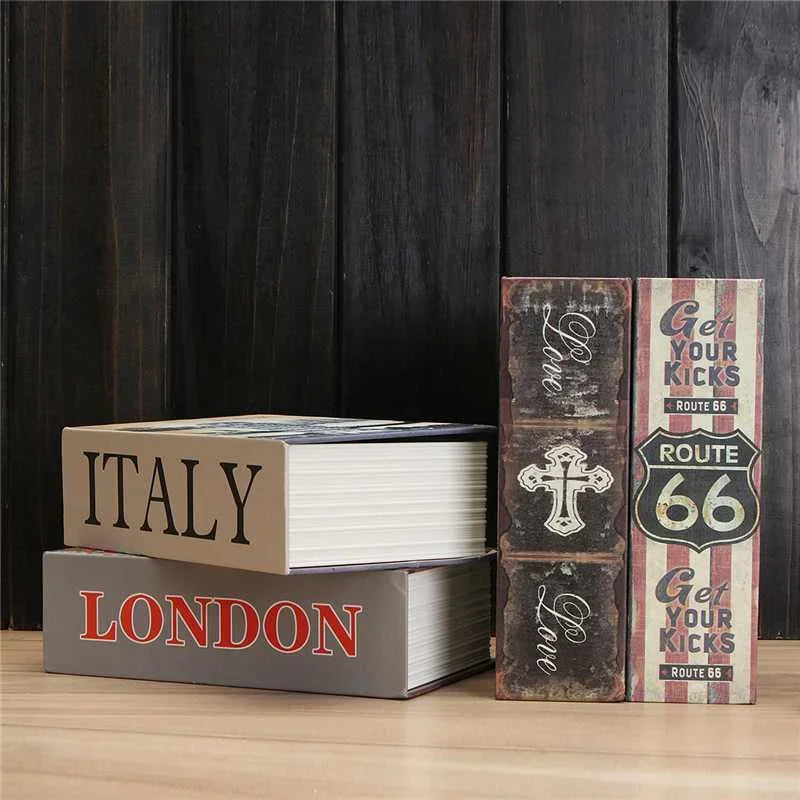 Book Safe Box Home Dictionary Metal Safe Box Secret Stash Box Metal Secret Hidden Dictionary with Password Lock Key Lock Box