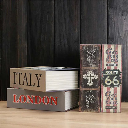 Book Safe Box Home Dictionary Metal Safe Box Secret Stash Box Metal Secret Hidden Dictionary with Password Lock Key Lock Box