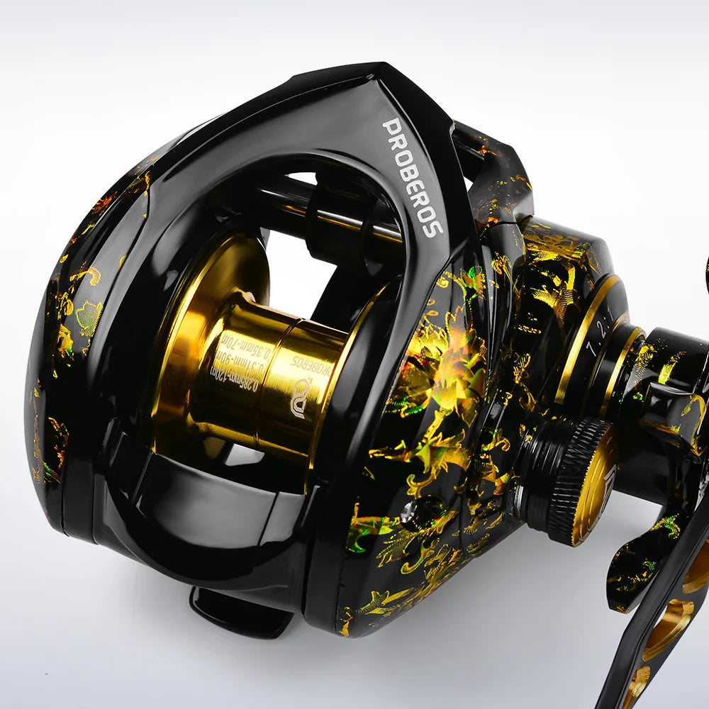 Baitcasting Fishing Reel 7.2:1 Gear Ratio 8Kg/17.6Lb Max Drag Casting Reel with Metal Spool for Freshwater Saltwater Pesca