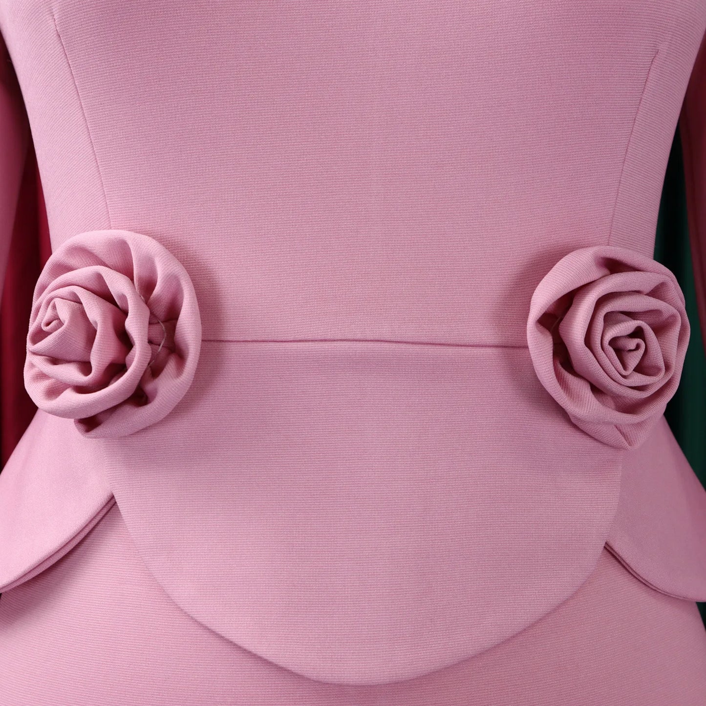 Elegant Bodycon Dresses for Women O Neck Full Sleeve Floral Decorate Solid Sheath Package Hips Mid Calf Professional Work Dress