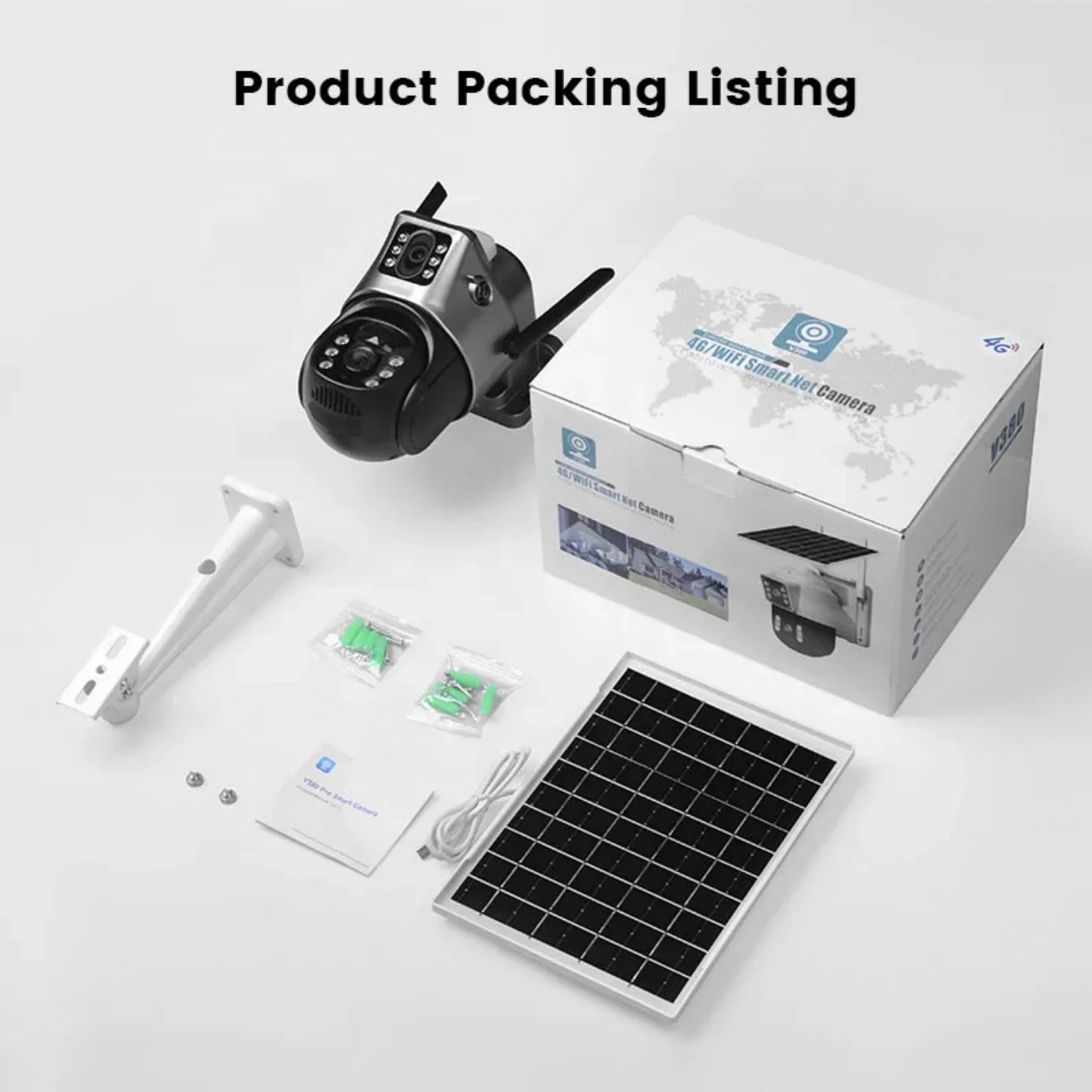 4K Wireless WiFi Solar Outdoor Camera  8MP Dual Lens 4G Sim IP Surveillance Cam PIR Night Vision Mobile Detection Security CCTV