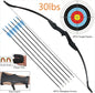 Archery Recurve Bow for Right/Left-Handed Outdoor Hunting Sports Shooting 57inch 30-40 Ibs Take-down Bow Archery Target