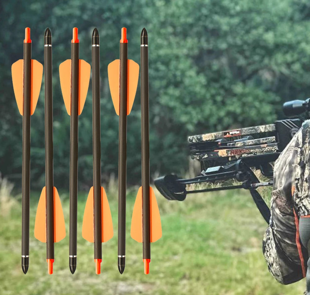 6/12/24pcs 7.5/15 Inch Carbon Crossbow Arrow Bolts 2 Pices Plastic Feathers Archery Arrows for Crossbow Hunting Shooting