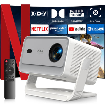 XGODY 4K Projector 32GB Video Projector 650ANSI Native 1080P Autofocus & Keystone Portable Home Theater with Android 11 BT 5.2