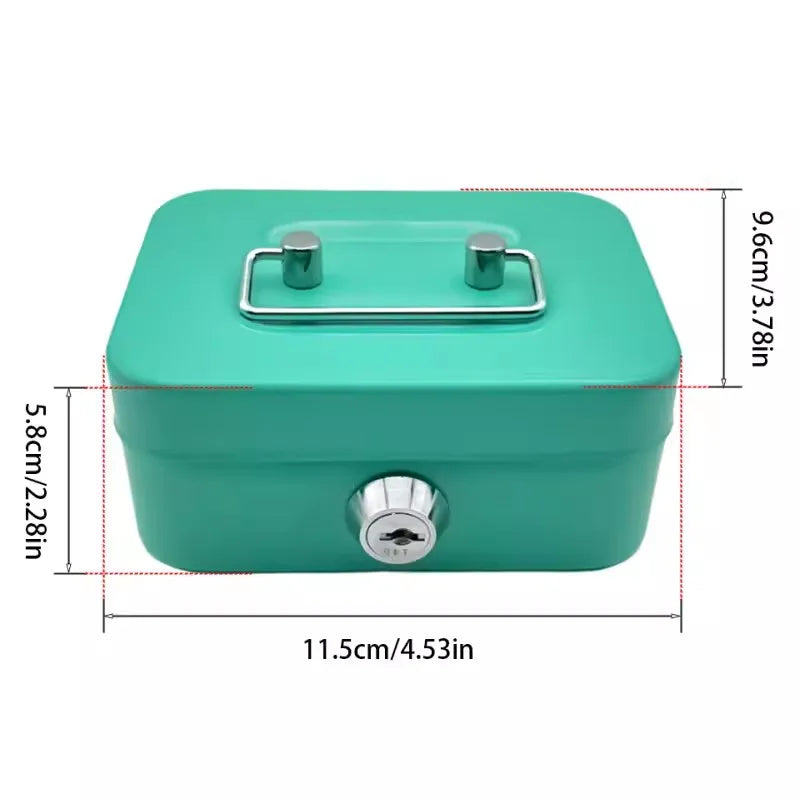 Mini Money Safe Box Key Money Holder Metal Storage Case Small Security Lock Box with Key Kids Portable Lockable Coin Boxes
