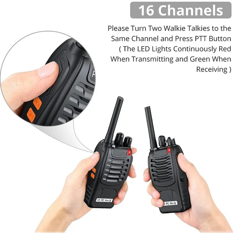2PCS Baofeng BF-888S Walkie Talkie High-power 888s UHF 5W 400-470MHz BF888s H777 Long Range Two Way Radio For Hunting Hotel