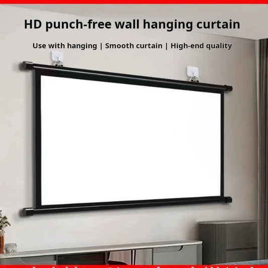 XIAOHUI Wall-mounted Projector Screen 16:9 Ratio Outdoor Office Home Entertainment Portable High-definition Foldable 72-133inch