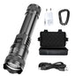 Rechargeable LED Flashlight Zoomable Torch with LCD Display 3 Modes Waterproof High Power Hand Light Outdoor Wilderness Camping