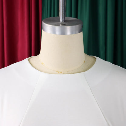 Elegant Bodycon Dresses for Women O Neck Full Sleeve Floral Decorate Solid Sheath Package Hips Mid Calf Professional Work Dress