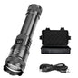 Rechargeable LED Flashlight Zoomable Torch with LCD Display 3 Modes Waterproof High Power Hand Light Outdoor Wilderness Camping