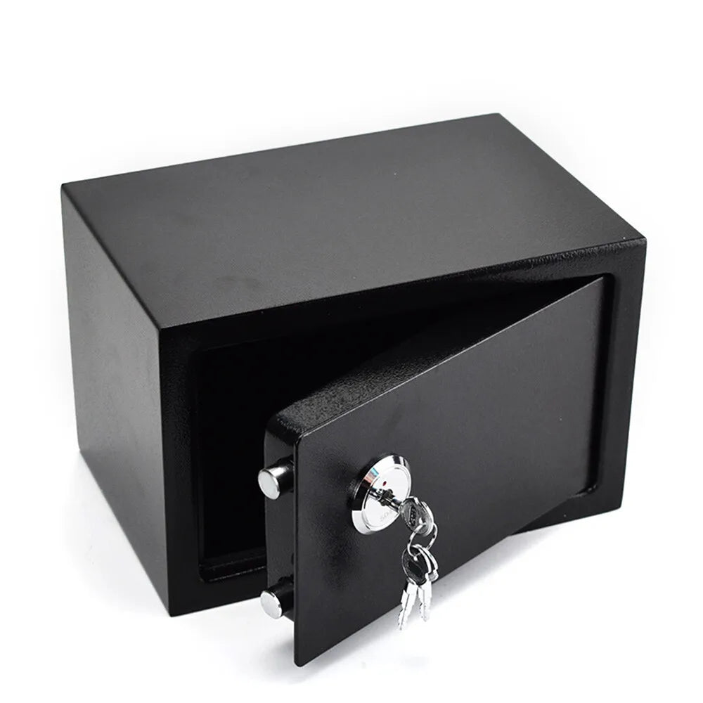 Durable Q235 Steel Lockable Safe Box with 1.01Gal Capacity 3 Keys & Felt Lining Ideal for Home Office & Travel Storage