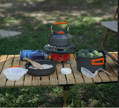 Camping Cookware Set for 1-3 Persons, Lightweight and Portable Pot and Pan with Carrying Bag, Perfect for Outdoor Camping