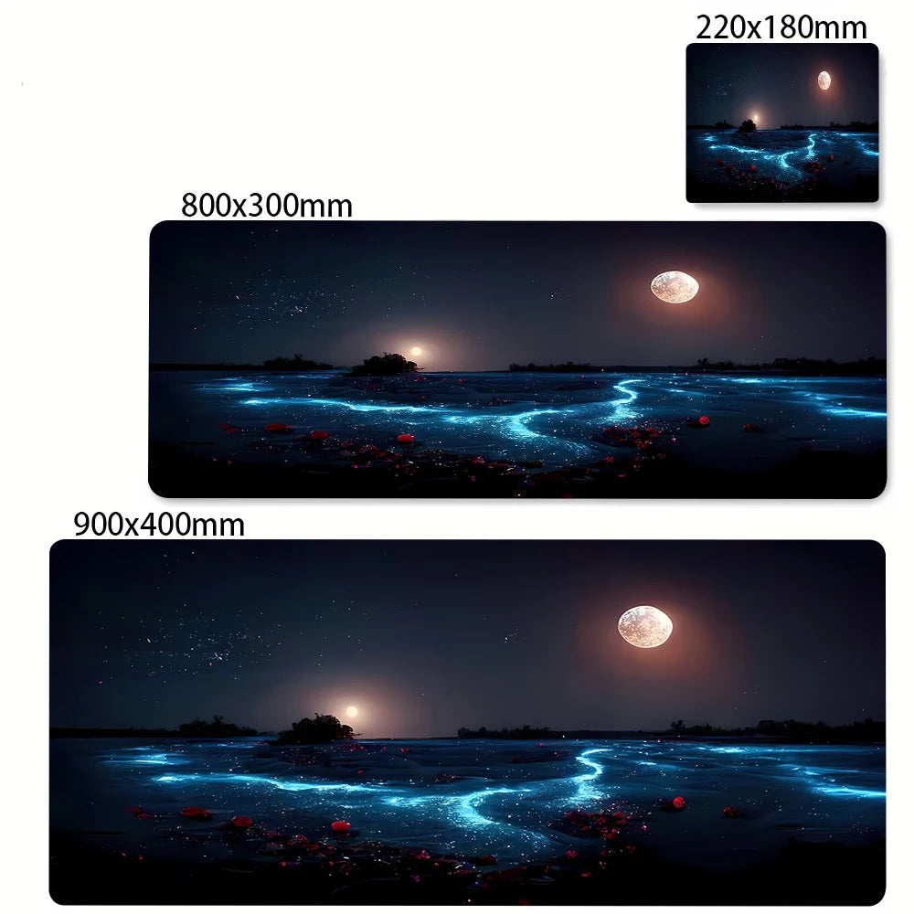 Green Forest Sunset Mousepad Natural Rubber Gaming Mouse Pad Extra Large Thickened Desk Mat Size for Gameing World of tanks CS