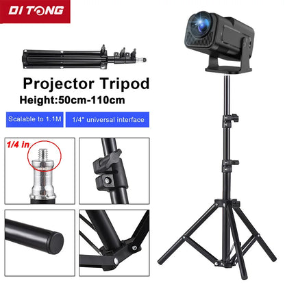 DITONG Projector Bracket Travel Tripod with 1/4 Screw Photographic Lighting Stand Extendable 110cm for Projector Camera Outdoor