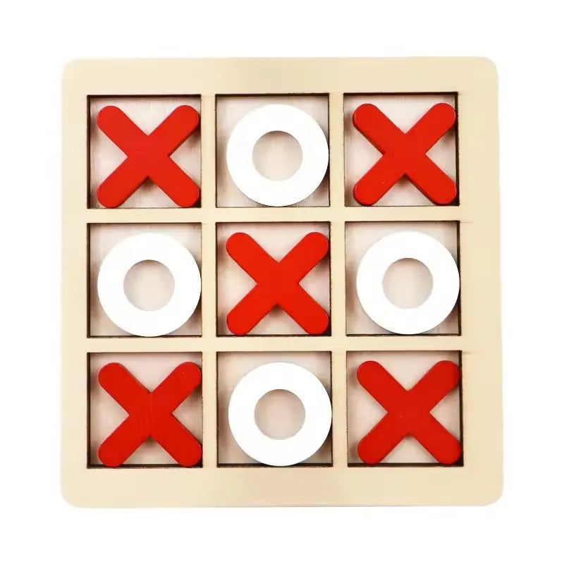 Solid Wooden Tic Tac Toe Board Game Montessori Toys - Perfect for Family Fun and Backyard Entertainment!