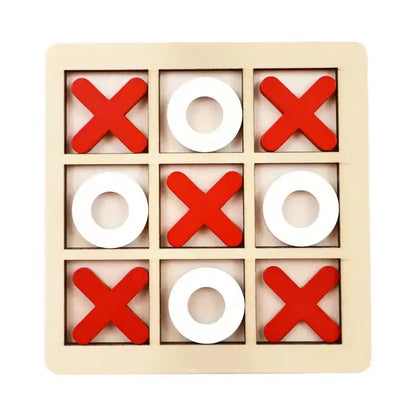 Solid Wooden Tic Tac Toe Board Game Montessori Toys - Perfect for Family Fun and Backyard Entertainment!