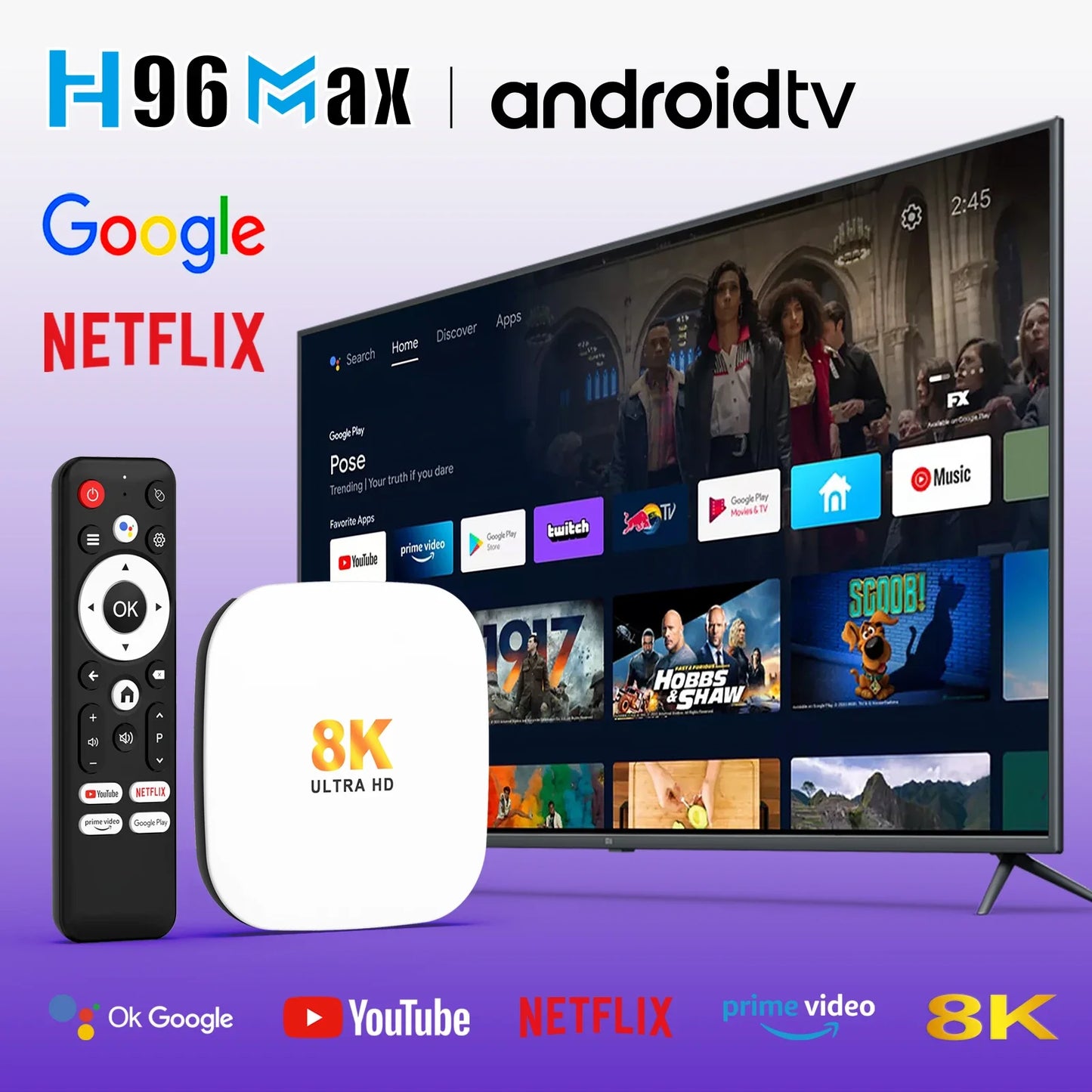 H96Max RK3528 M2 Plus TV Box 8K Android 14 Quad Core 2.4/5G WiFi 6 Smart TV USB2.0 Smart Home 4K HDR Voice Control Android 4K