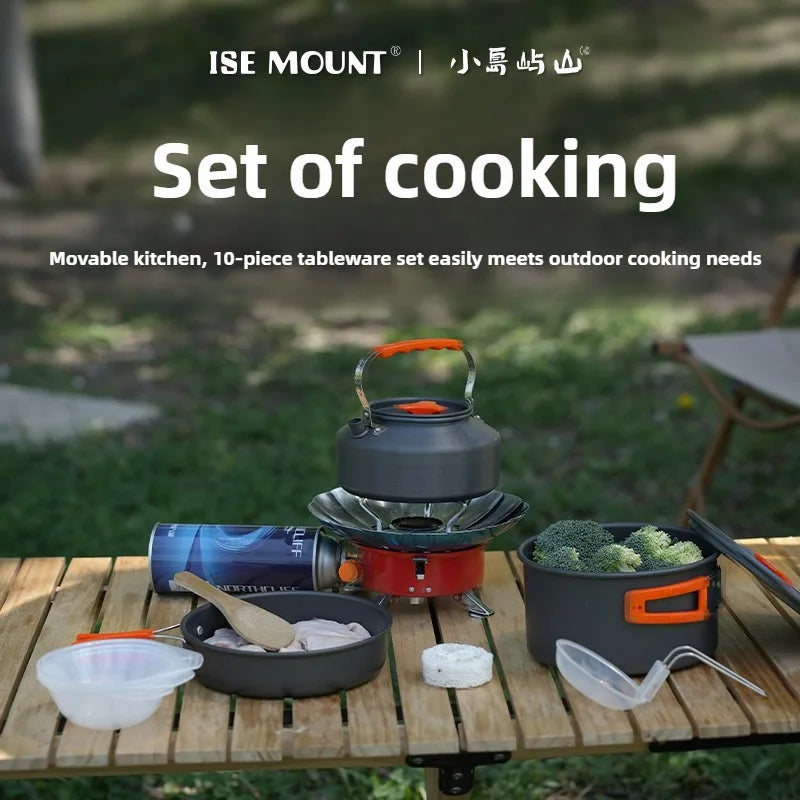 Camping Cookware Set for 1-3 Persons, Lightweight and Portable Pot and Pan with Carrying Bag, Perfect for Outdoor Camping