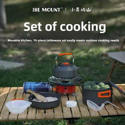 Camping Cookware Set for 1-3 Persons, Lightweight and Portable Pot and Pan with Carrying Bag, Perfect for Outdoor Camping