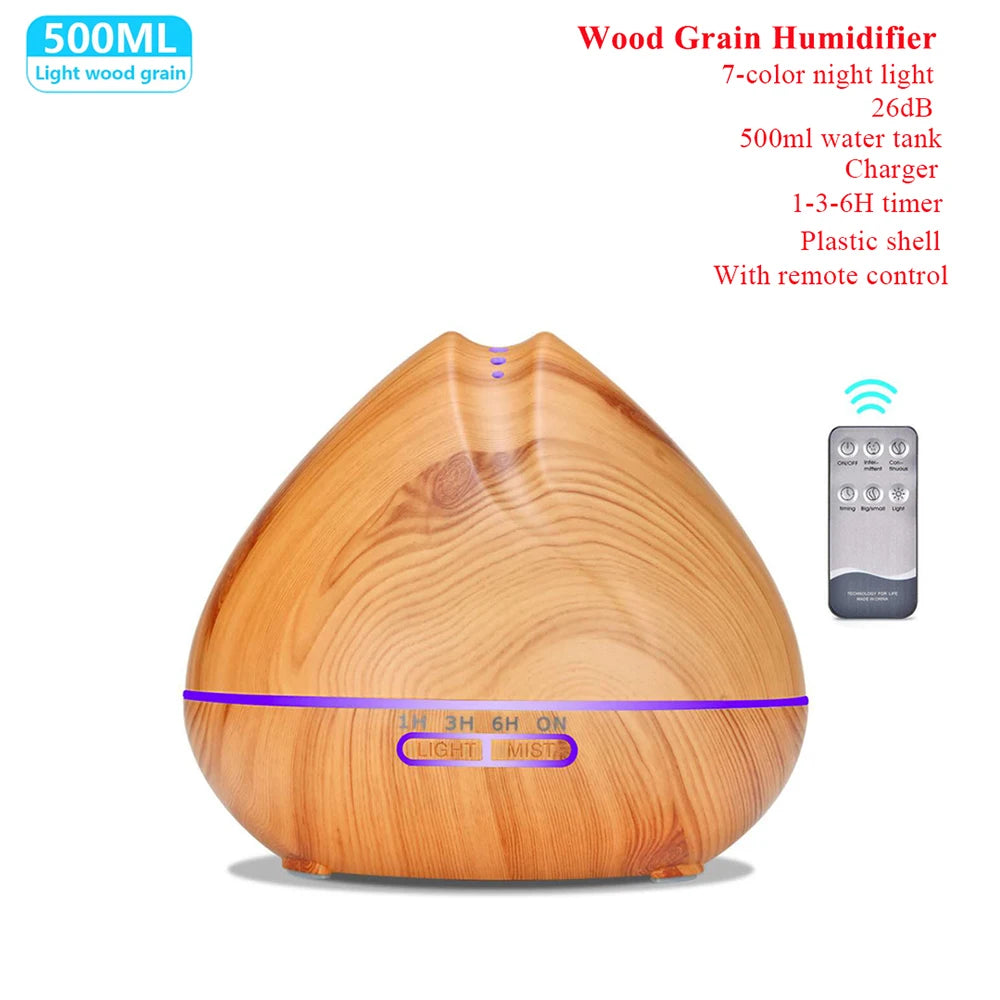 Aroma Essential Oil Diffuser Aromatherapy Ultrasonic Air Humidifier Automatically Remote Control Humidificador 300 500 1000ml