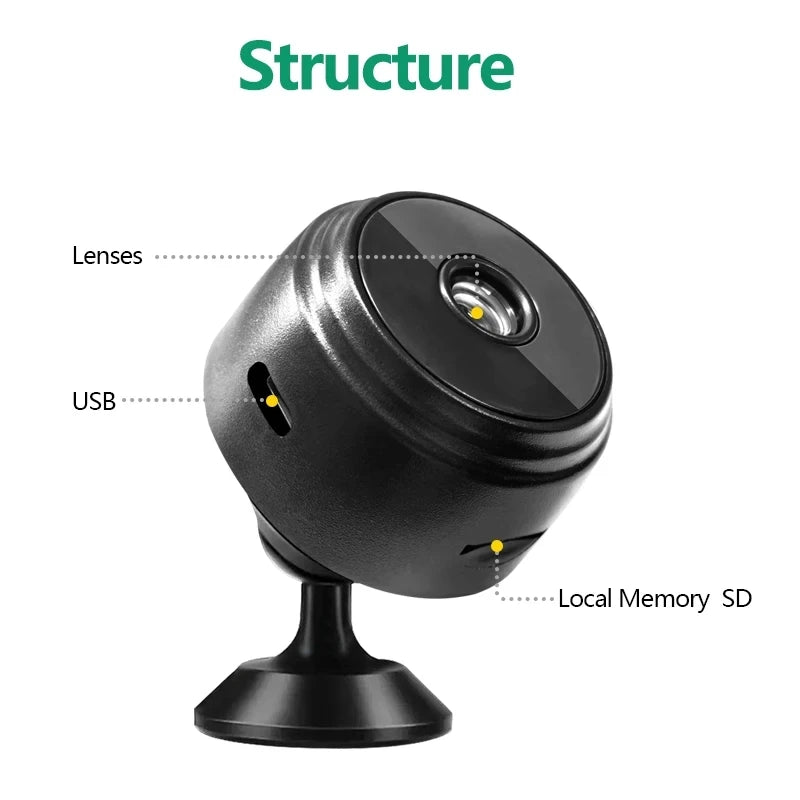 Mini Security Protection Camera Smart WiFi Wireless Video Surveillance 1080P HD Indoor Night Vision Secret Security Hoome Camera
