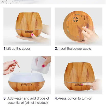 Aroma Essential Oil Diffuser Aromatherapy Ultrasonic Air Humidifier Automatically Remote Control Humidificador 300 500 1000ml