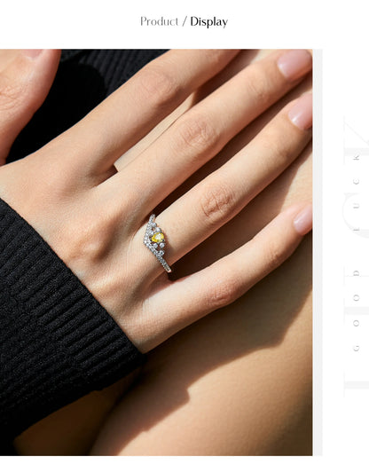 MODIAN 925 Sterling Silver Luxury Sparkling Water Drop CZ Crown Finger Ring For Women Wedding Engagement Fine Jewelry Gifts