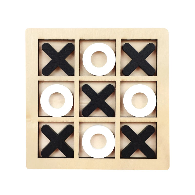 Solid Wooden Tic Tac Toe Board Game Montessori Toys - Perfect for Family Fun and Backyard Entertainment!