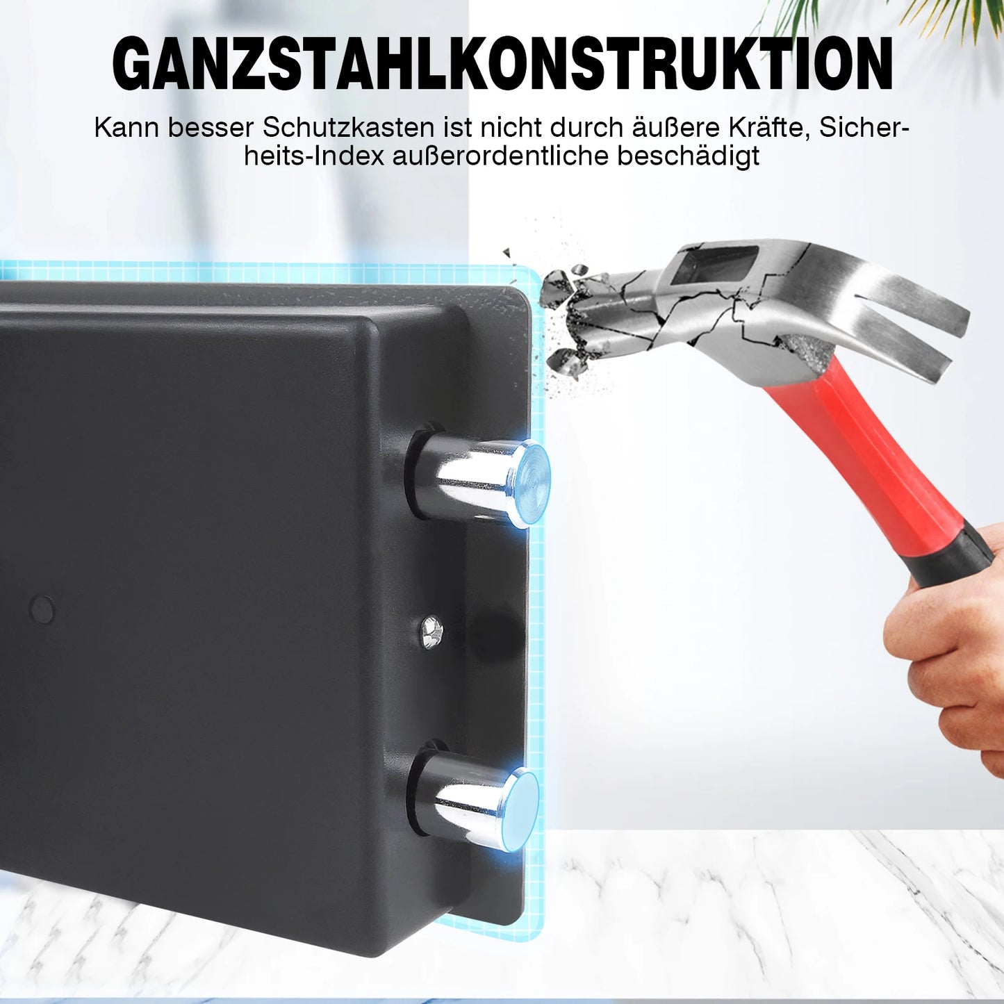 BRIEFNESS Grey digital safe Valuables security safe Electronic keypad Wall-mounted Floor-mounted