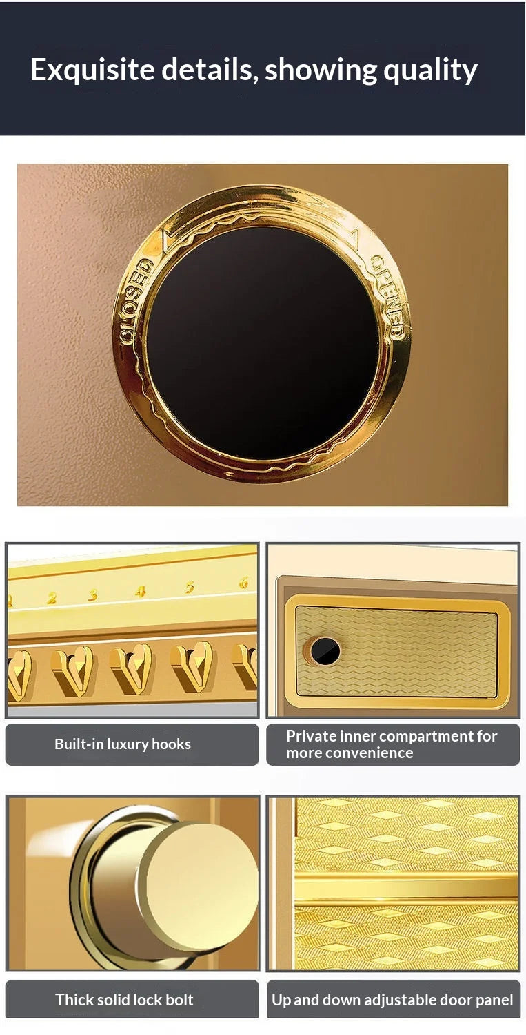 Digital Electronic Password Safe Box Home Office Hotel Concealed Wall Mini Fireproof Security Armored Wardrobe Large Deposit