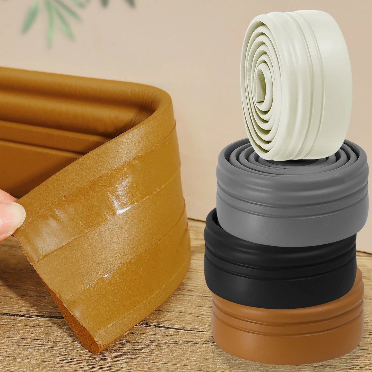 10/2M Self Adhesive Skirting Line Thickened Anti-collision Decoration Kids Corner Line Flexible Floor Skirting Foam Wall Sticker