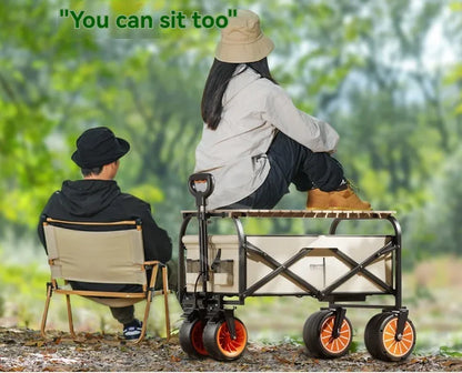 Electric Camp Car, Outdoor Camping Caring, Portable Campes Cares  Picnic Car Can Carry People, Foldable Handcart